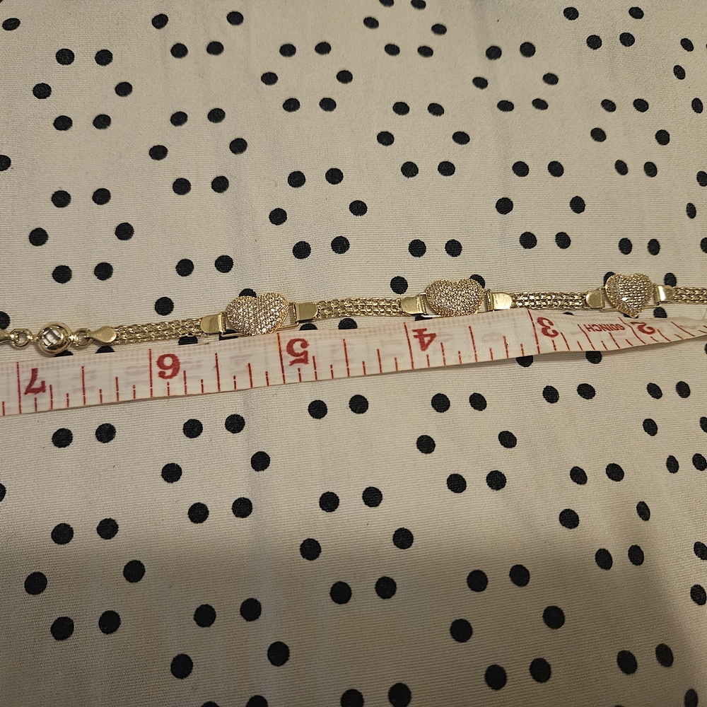 14K Gold Heart Bracelet